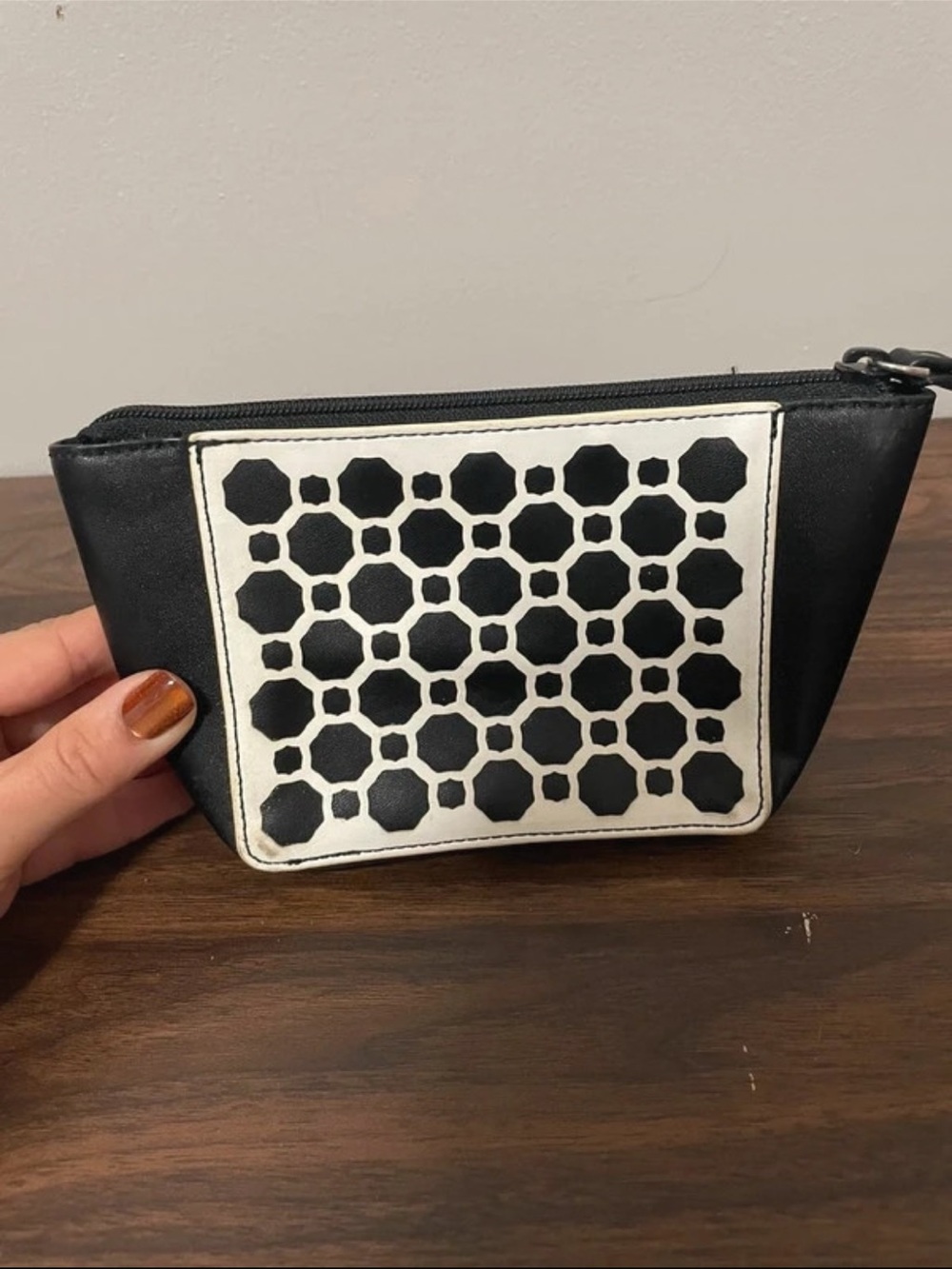 Black & White Vera Bradley Small Makeup Bag